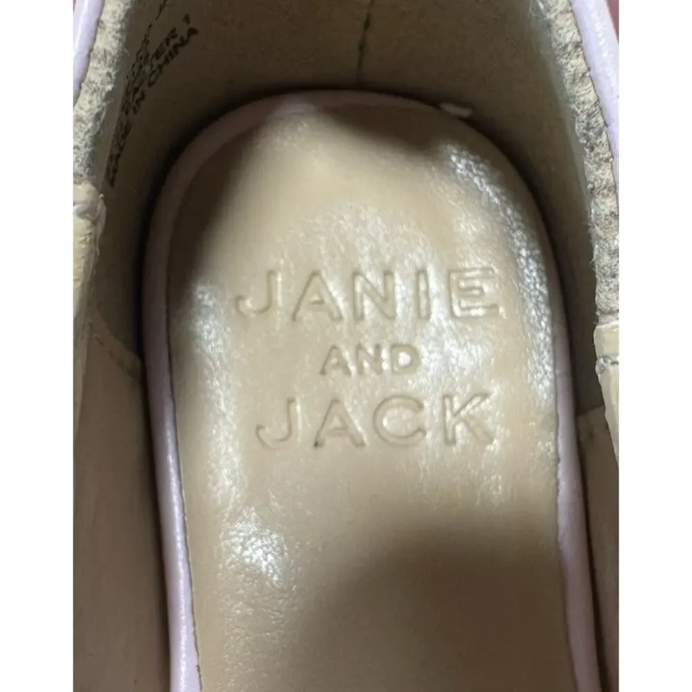 Janie and Jack Girls Pink Bow Ballet Flats Mary Jane Shoes Size 7